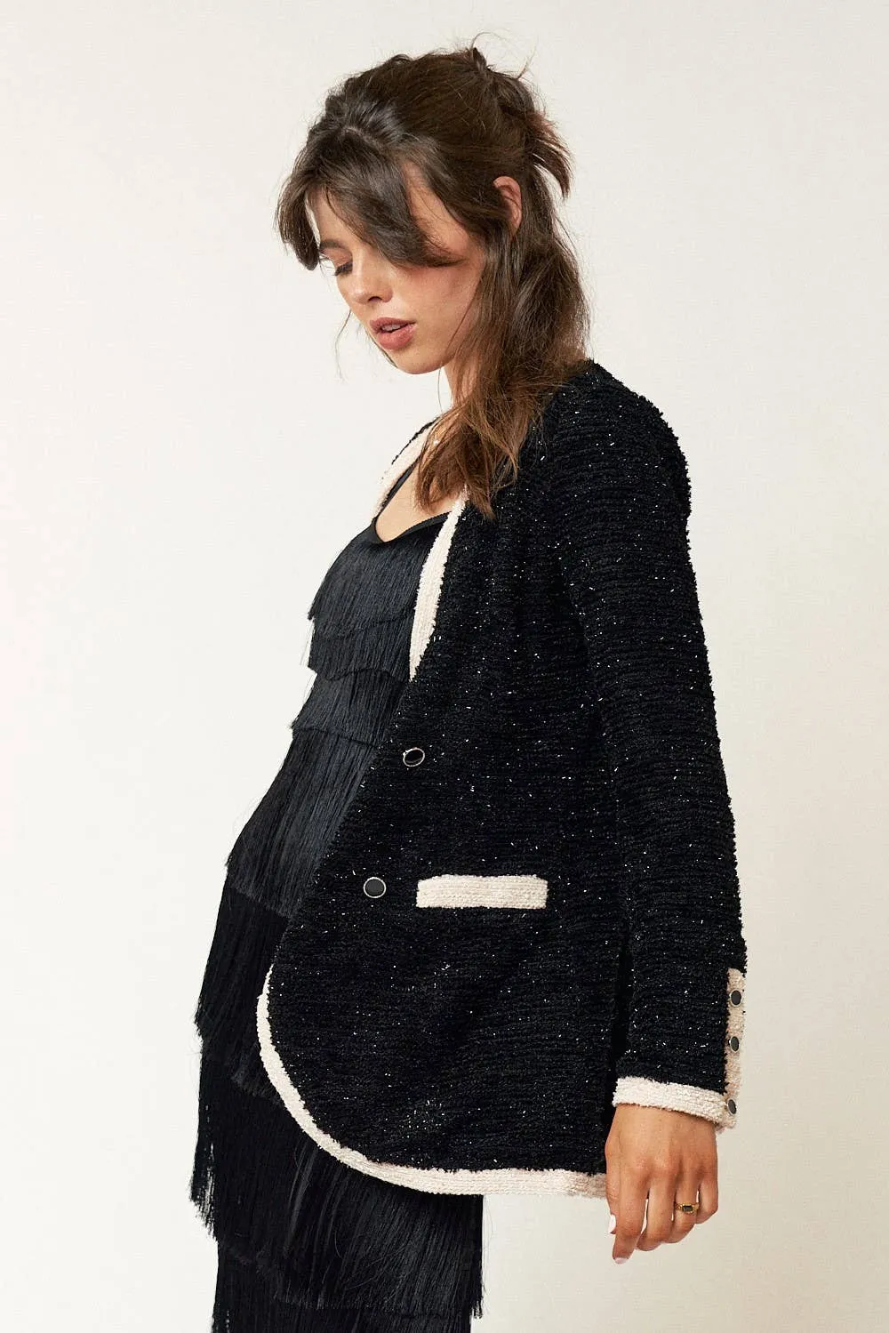 A New Vibe Lurex Tweed Blazer  