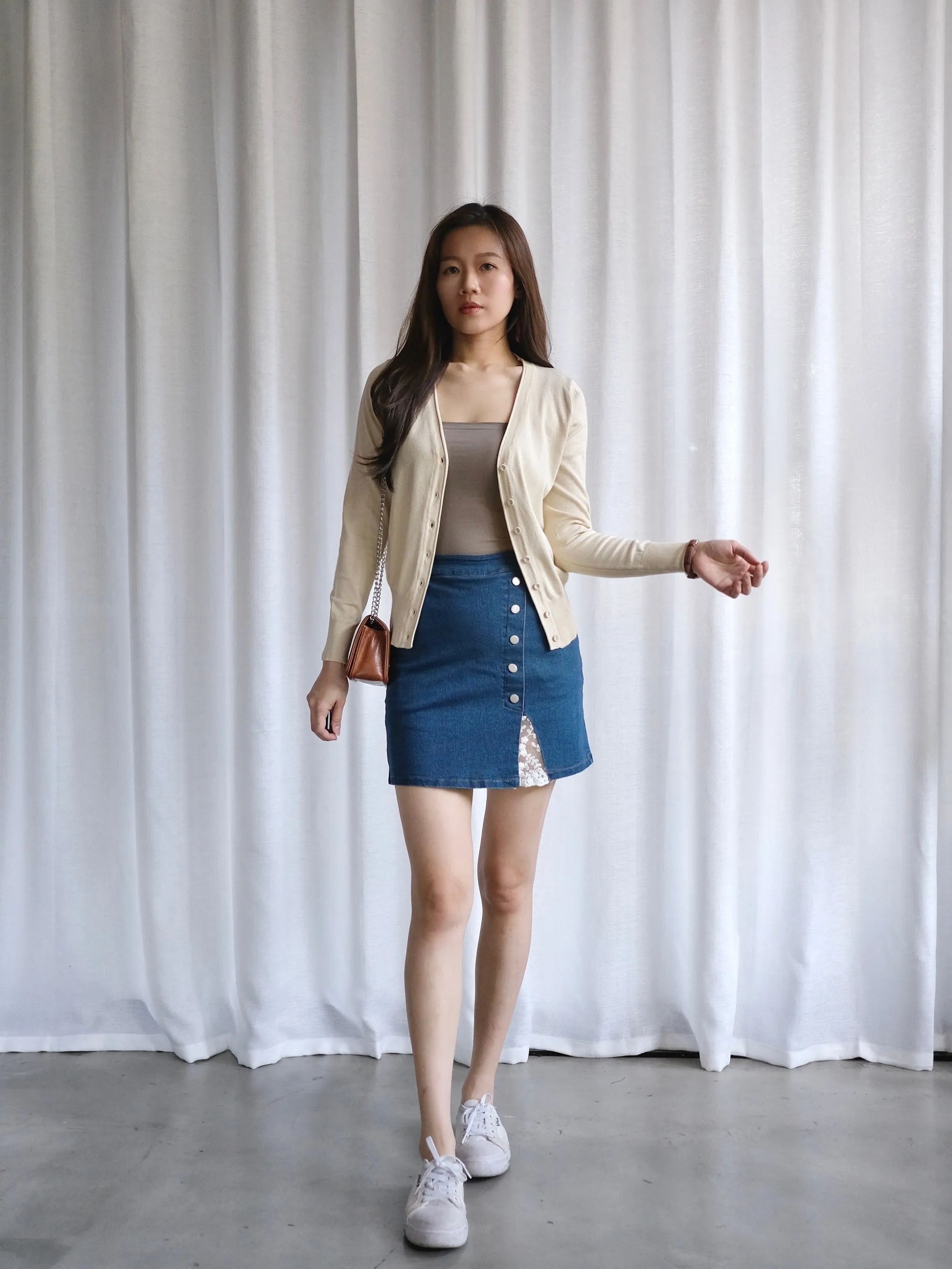 ACEWIN Long Sleeves Buttoned Front Knit Cardigan (Size M-L) 200699
