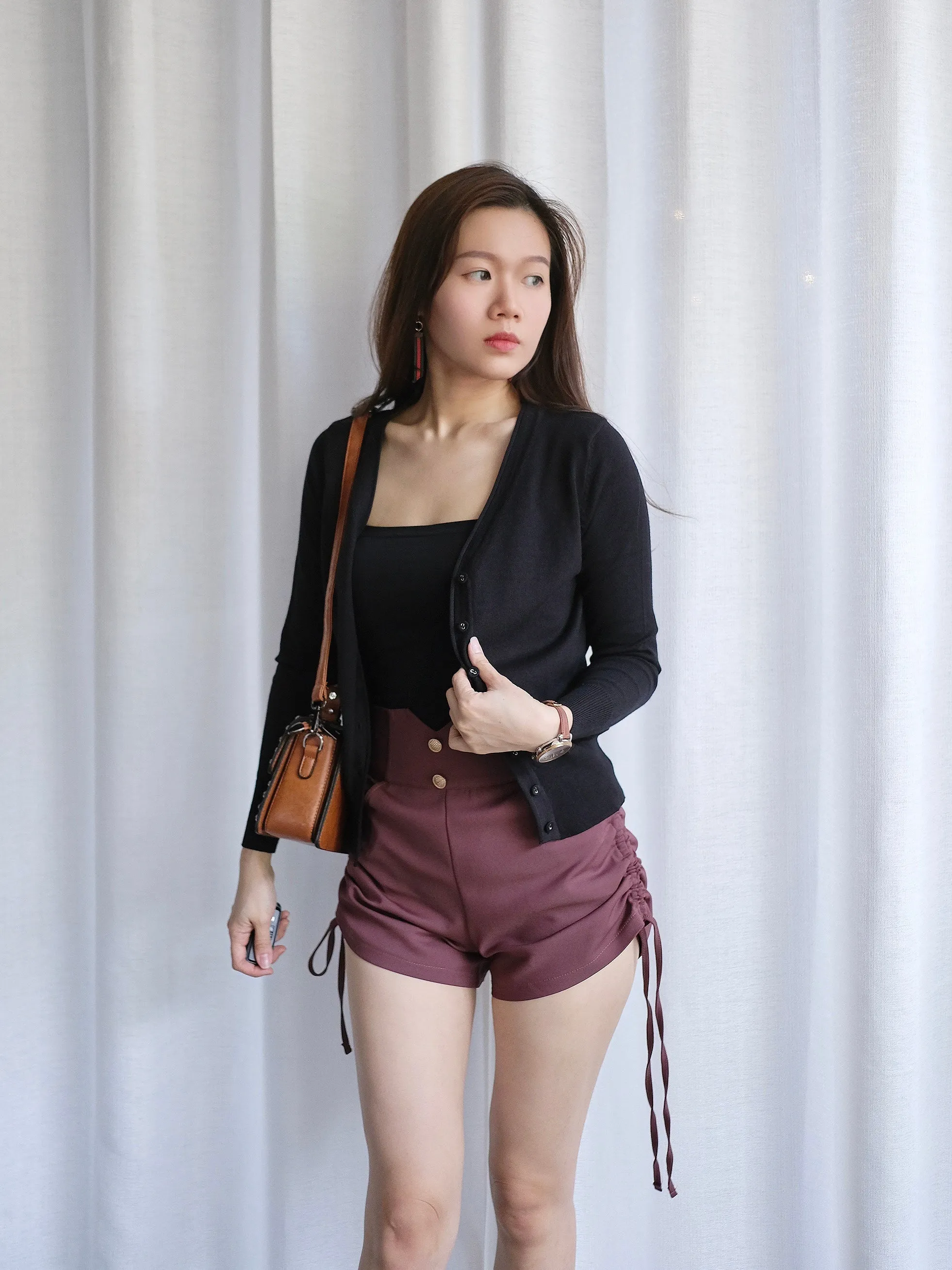 ACEWIN Long Sleeves Buttoned Front Knit Cardigan (Size M-L) 200699