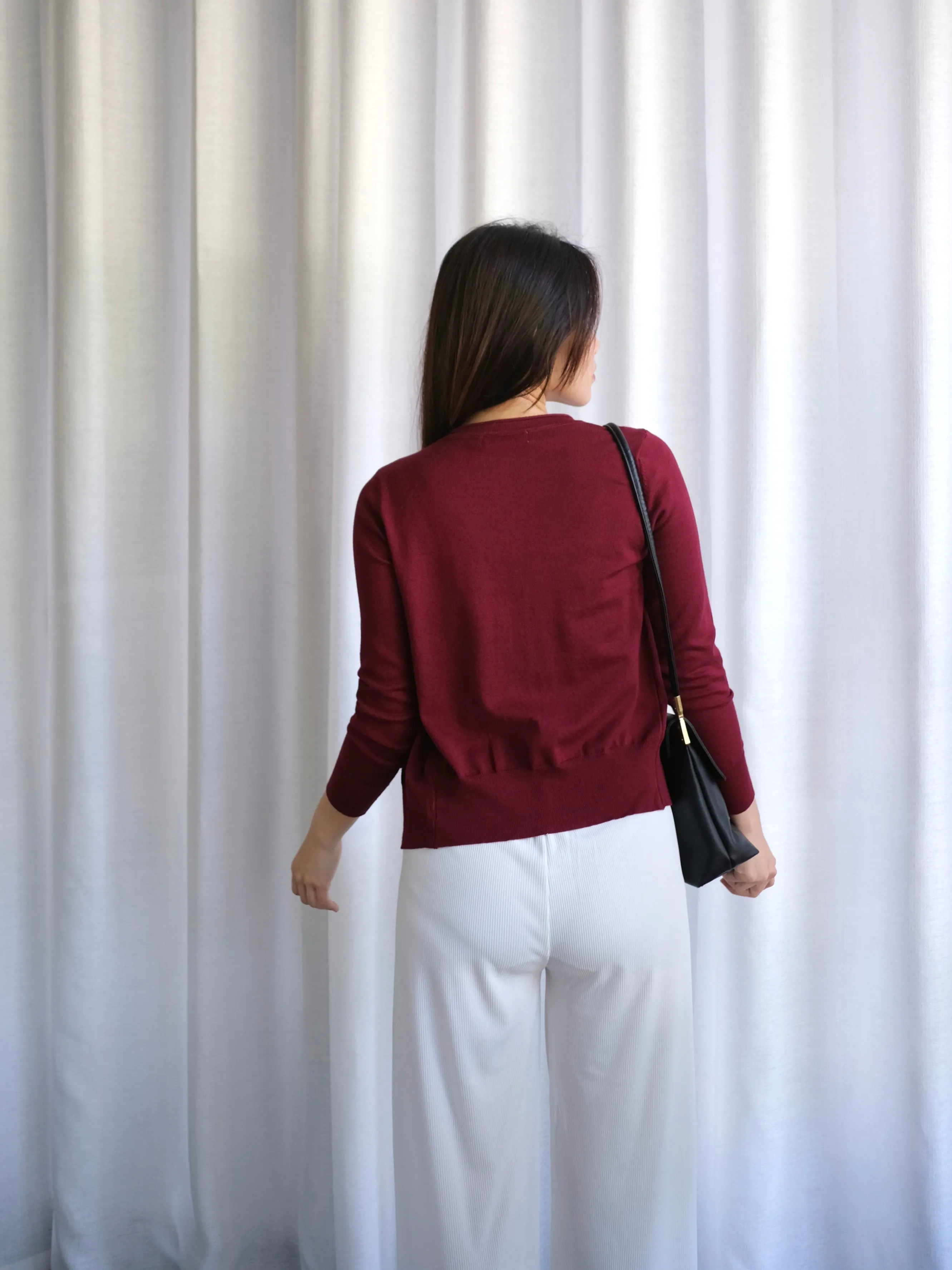 ACEWIN Long Sleeves Buttoned Front Knit Cardigan (Size M-L) 200699