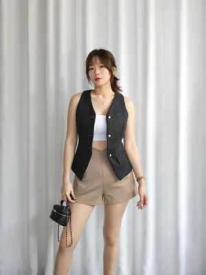 ACEWIN Pearl Button Tweed Vest (Size S-M) 200714