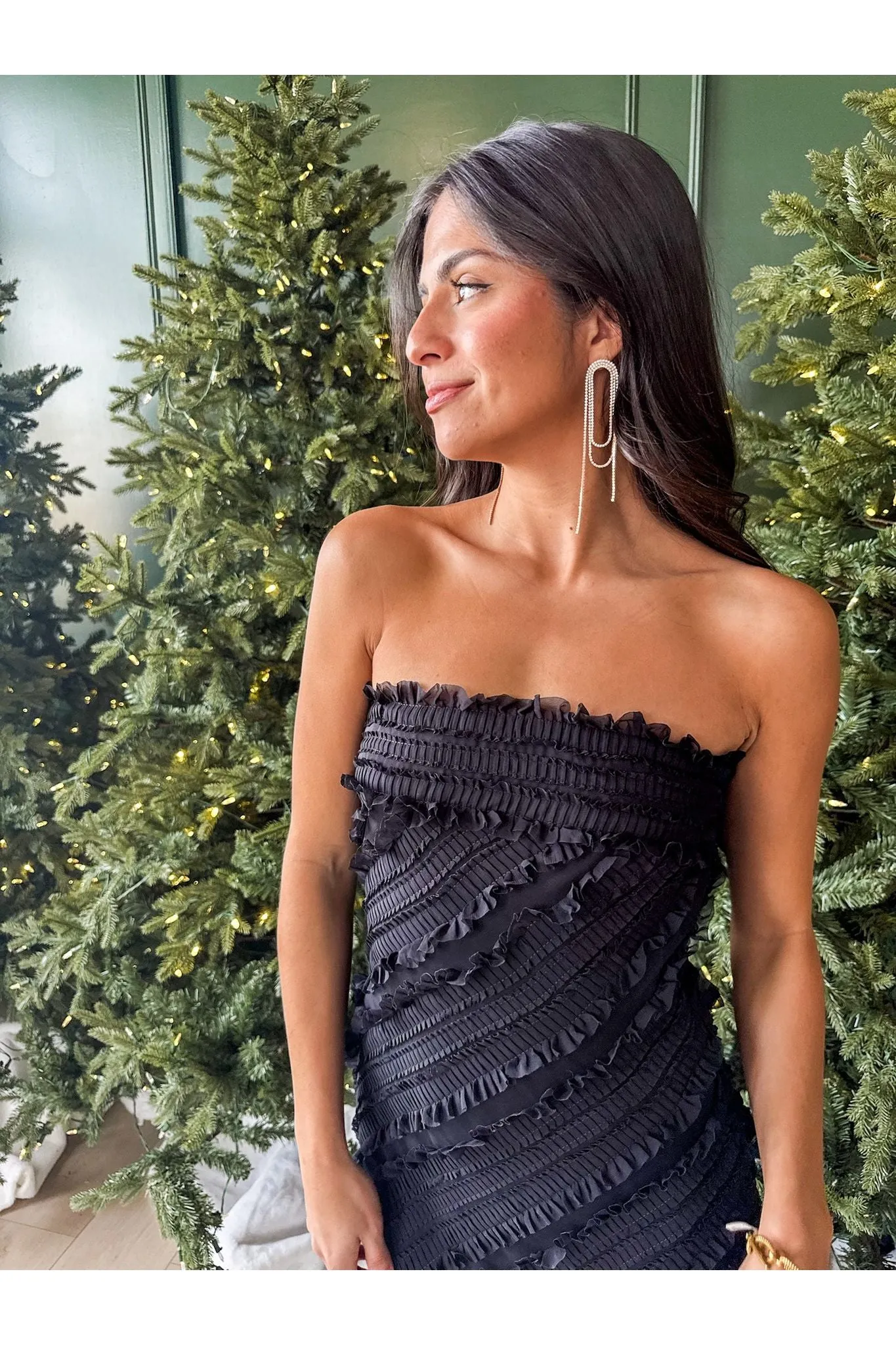 Amour Ruffle Strapless Dress