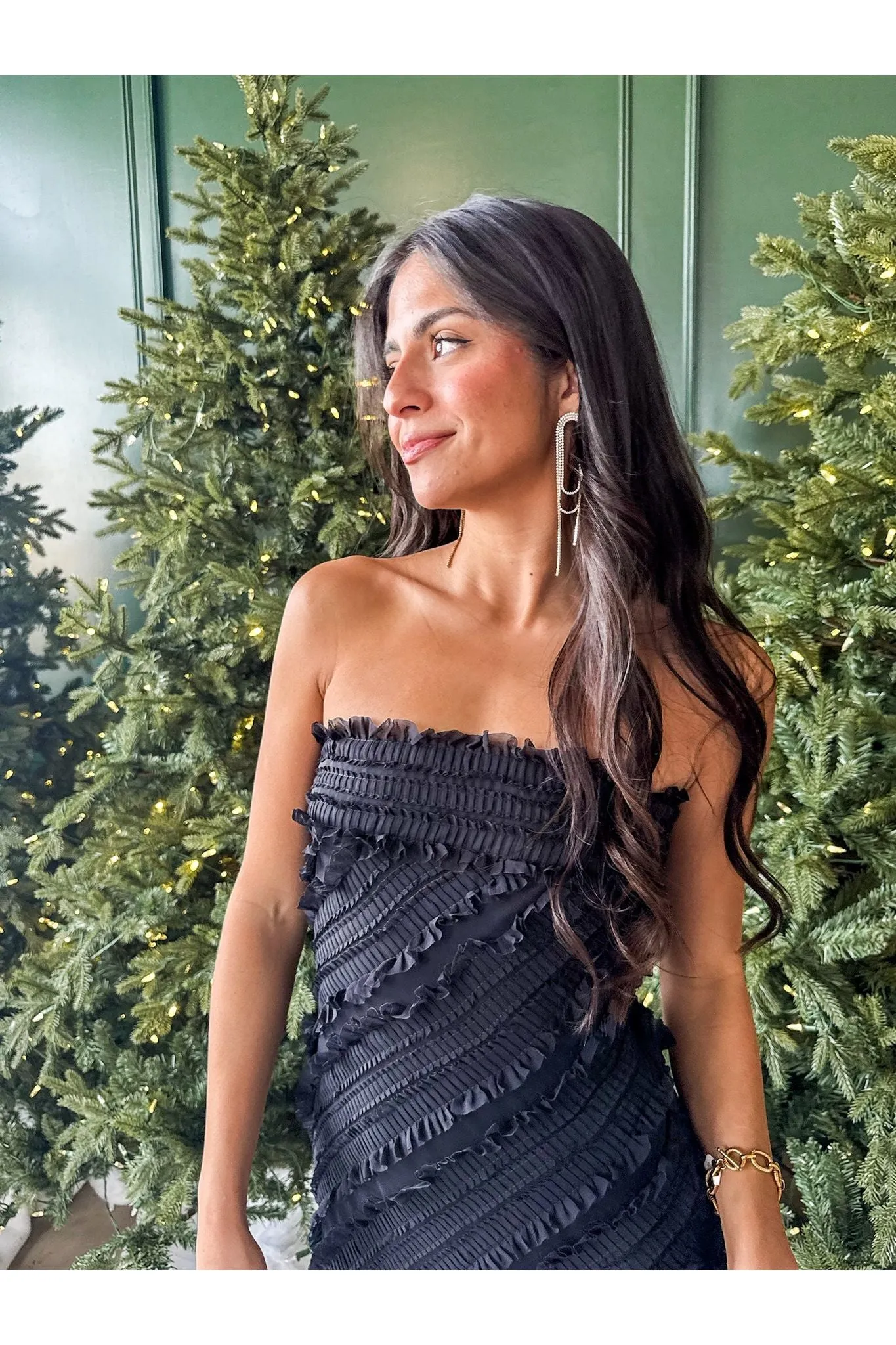 Amour Ruffle Strapless Dress