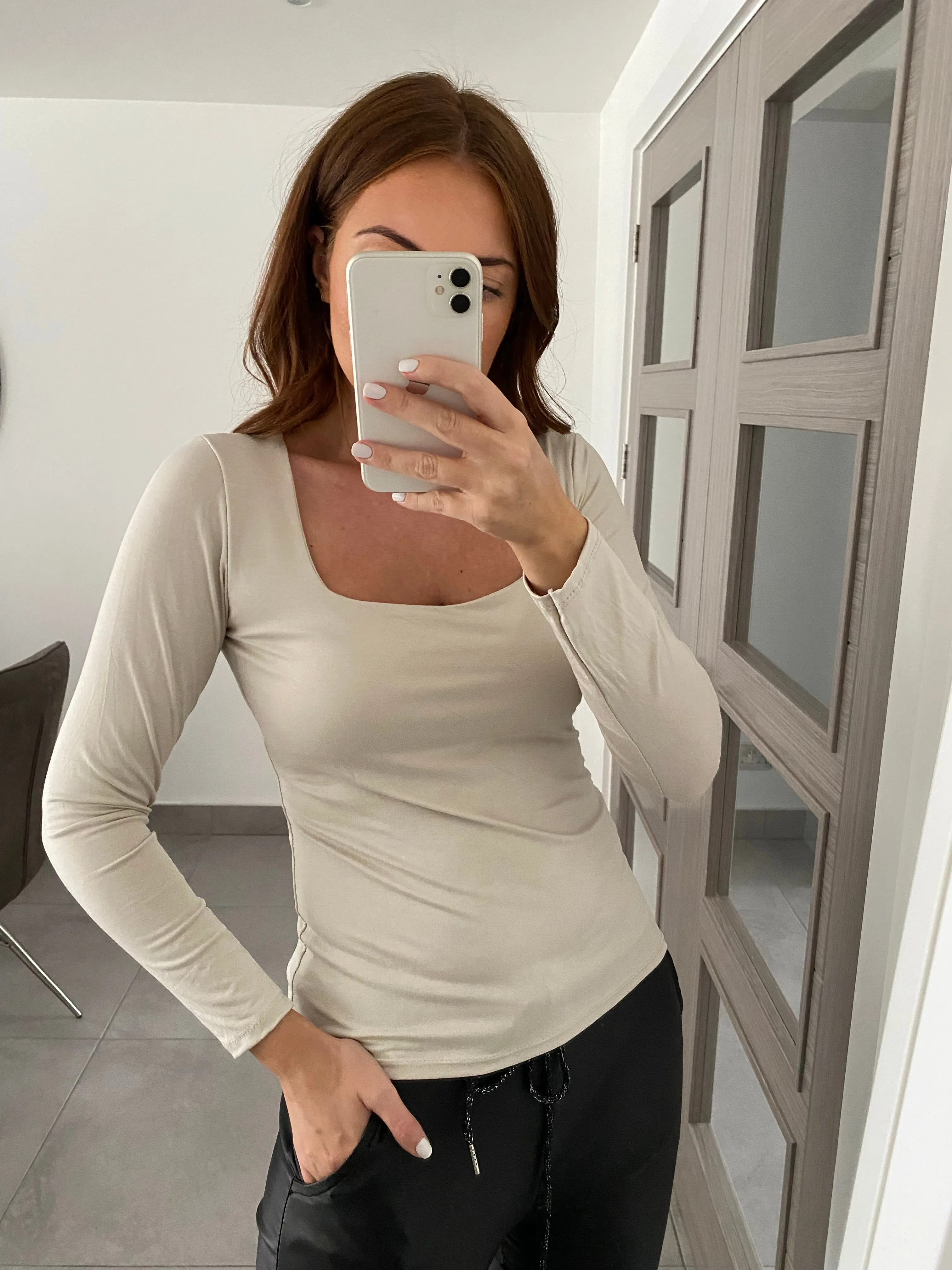 Basic Long Sleeve T-shirt -  Stone