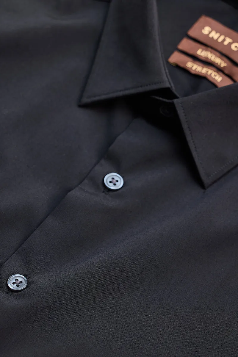 Black Slim Fit Stretch Shirt
