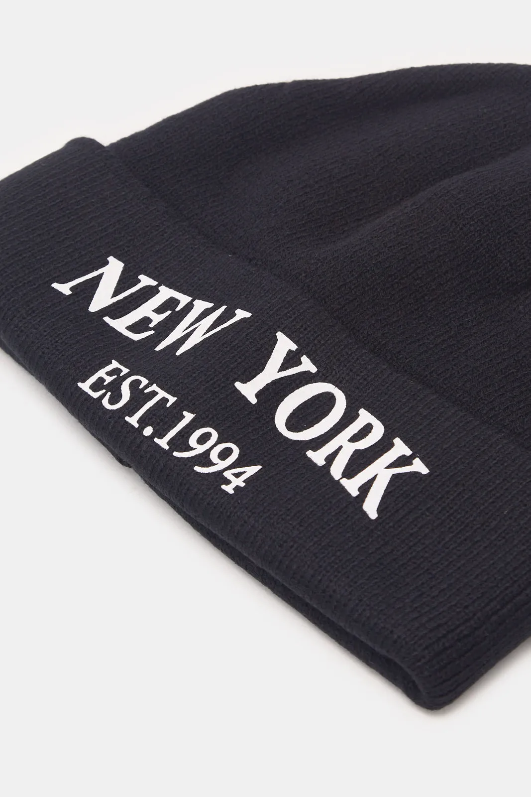 Boys Black And Olive Knitted Cap Set (2 Piece)