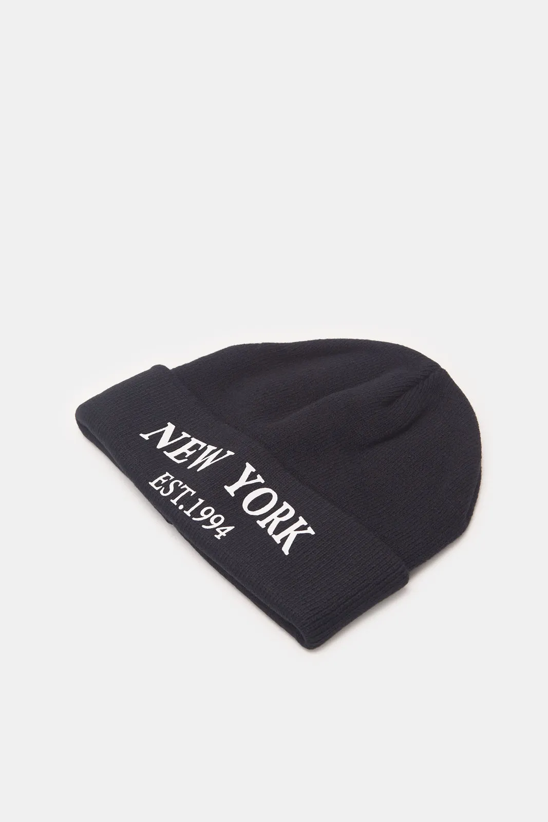 Boys Black And Olive Knitted Cap Set (2 Piece)