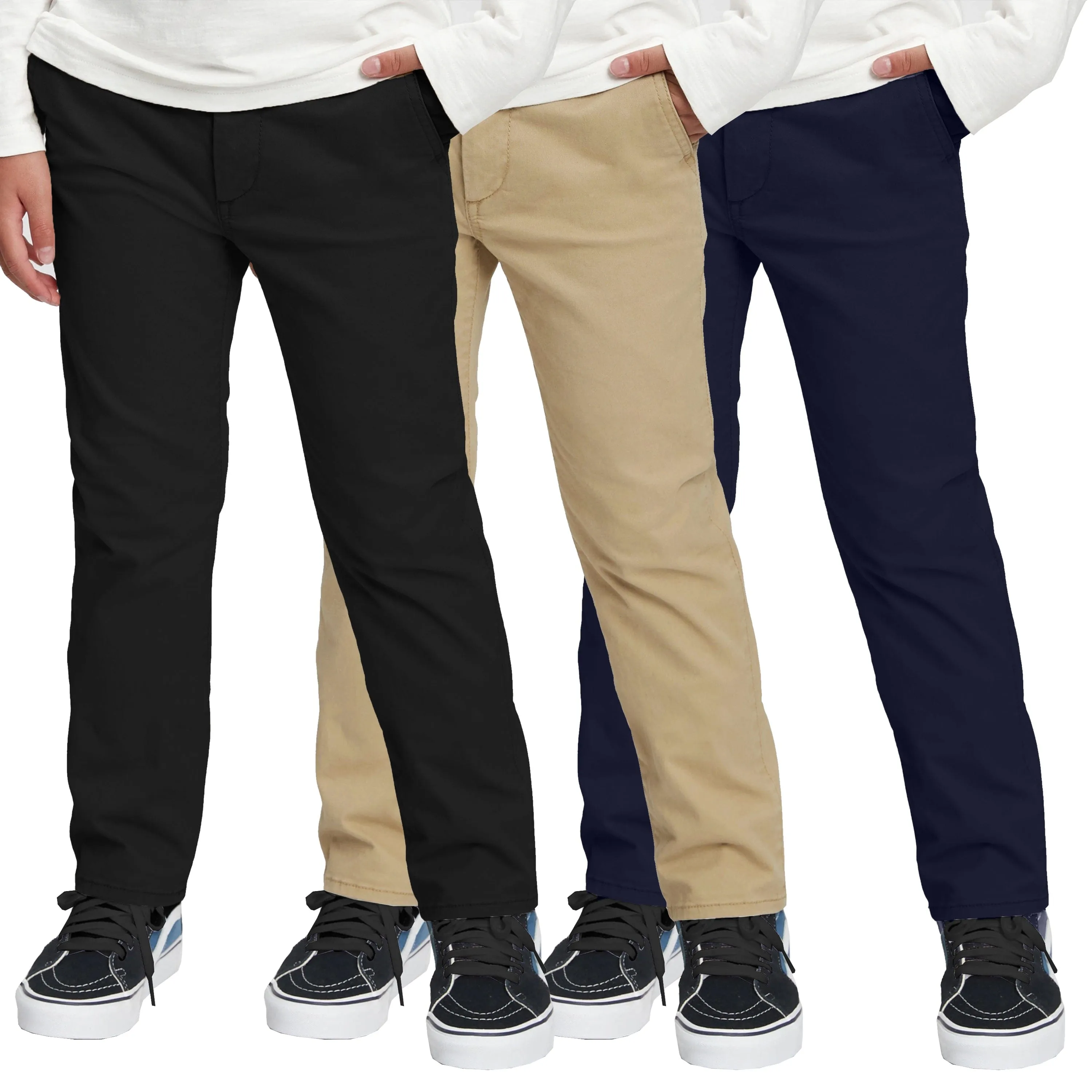 Boy's Stretch Slim Fit School Uniform Pants