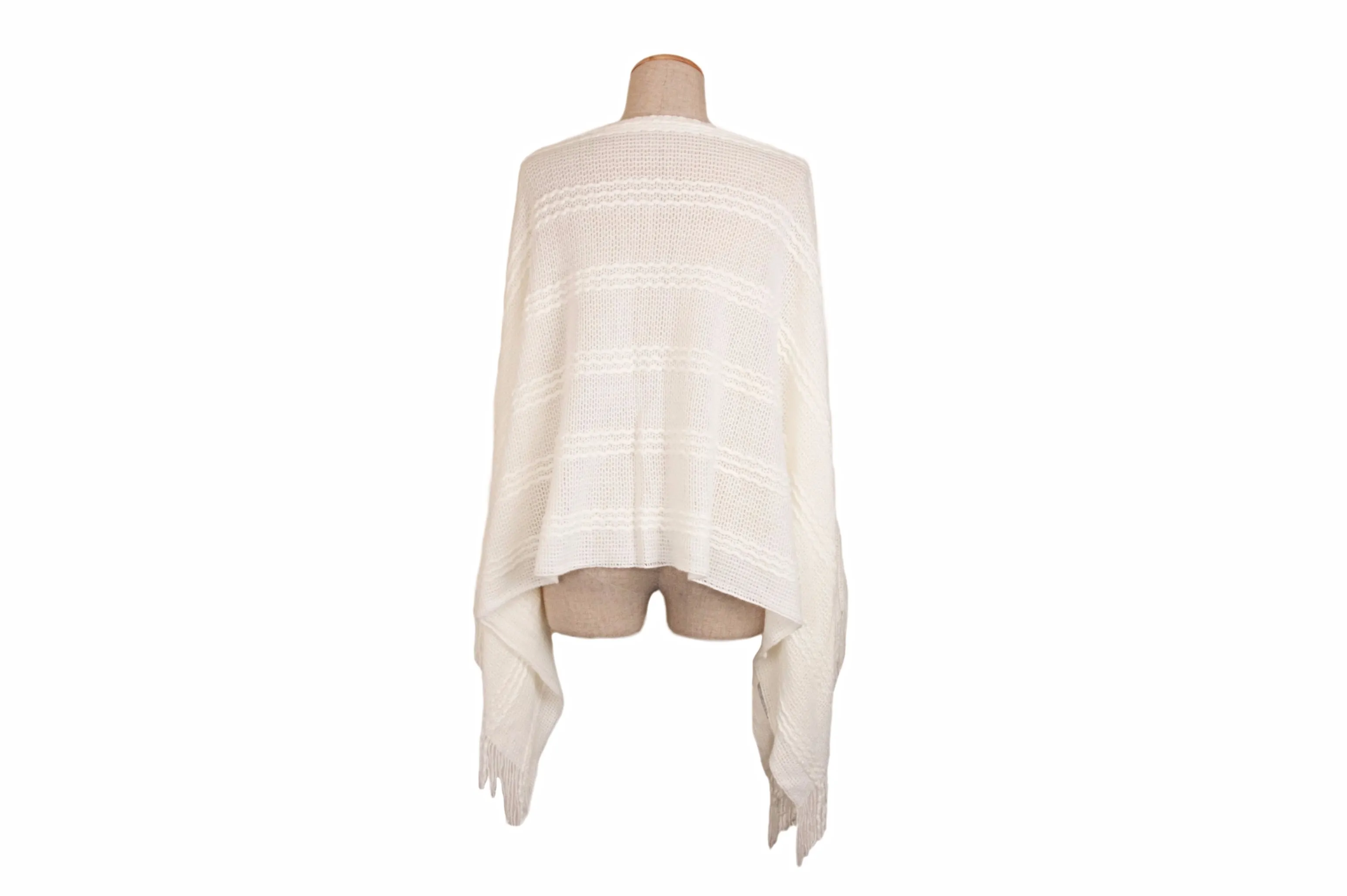 Braided Knitted Button PonThrow (Poncho   Throw)