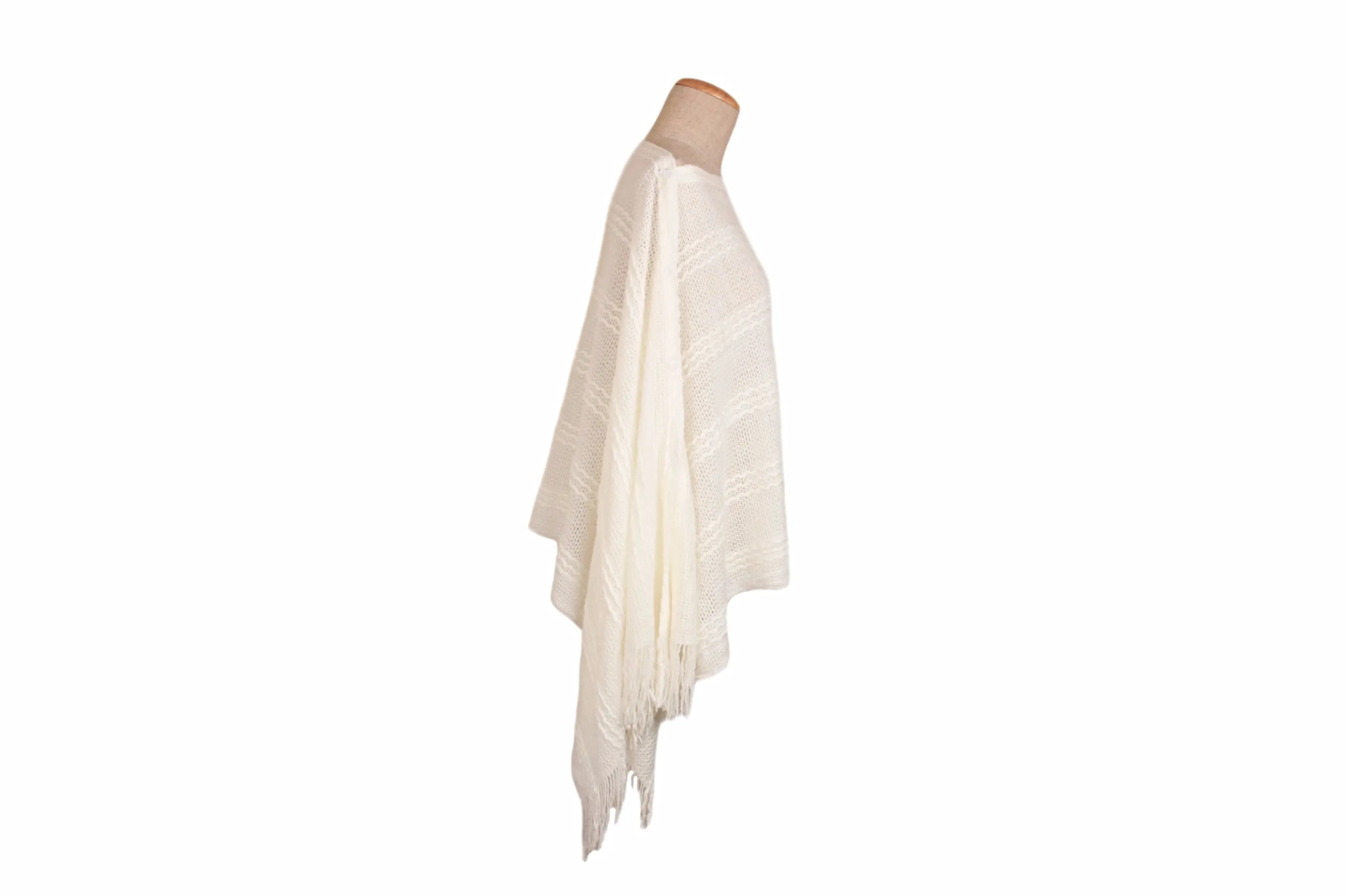 Braided Knitted Button PonThrow (Poncho   Throw)