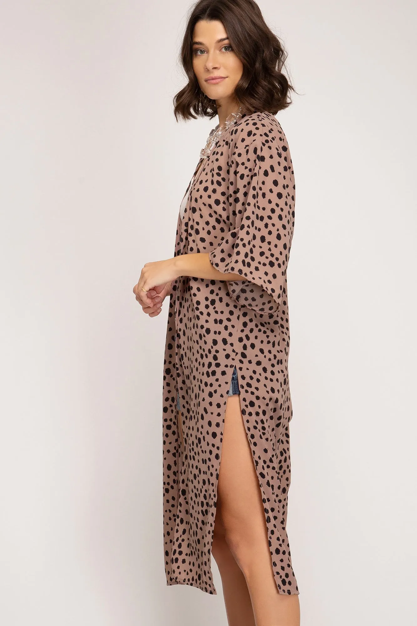 Brenda Animal Print Half Sleeve Cardigan
