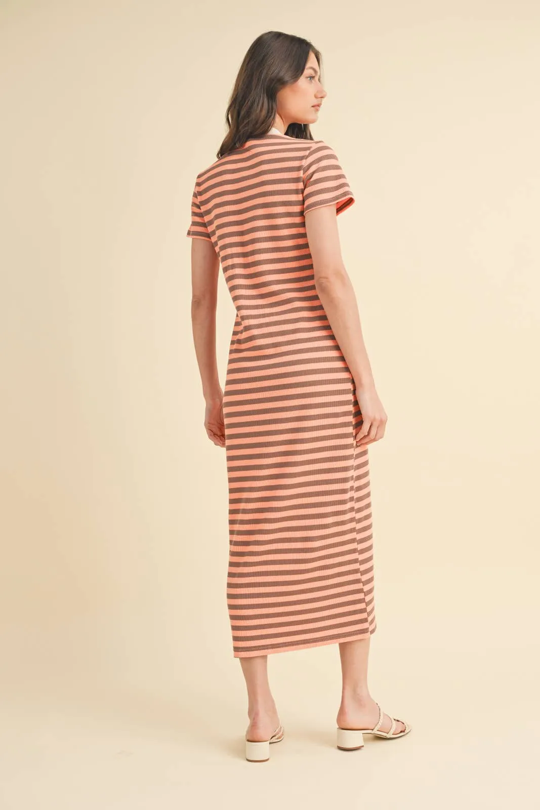 BUTTON-UP MIDI DRESS