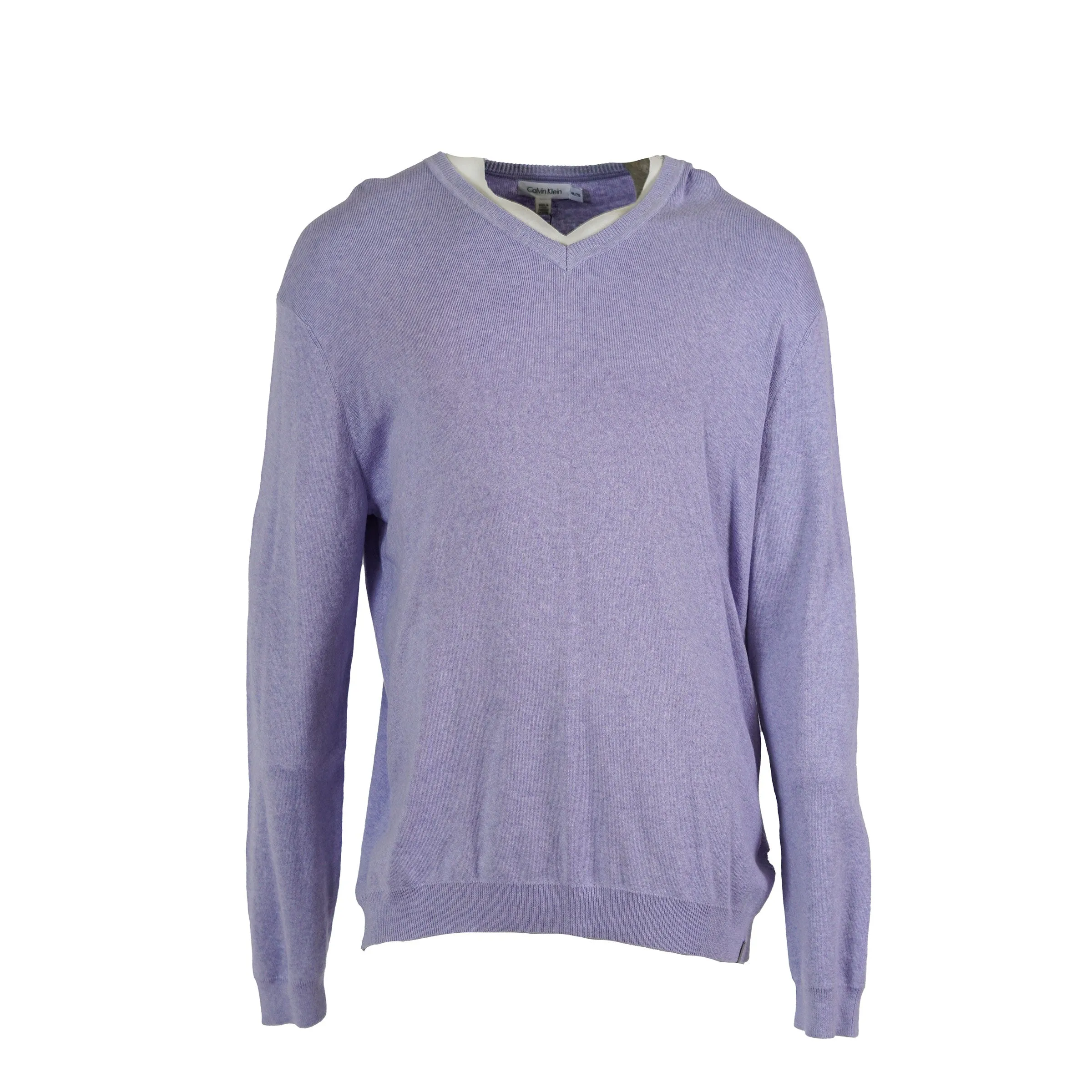 Calvin Klein Men's Long Sleeve V Neck Sweater Lilac Purple Size XXL