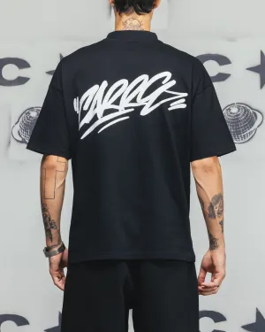 Carre Tag Mock Neck T-Shirt Black