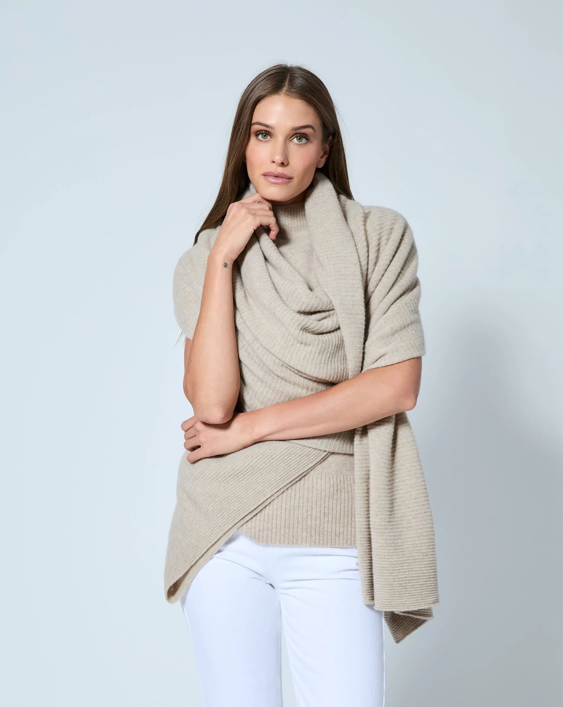 Cashmere Wrap Scarf Vest