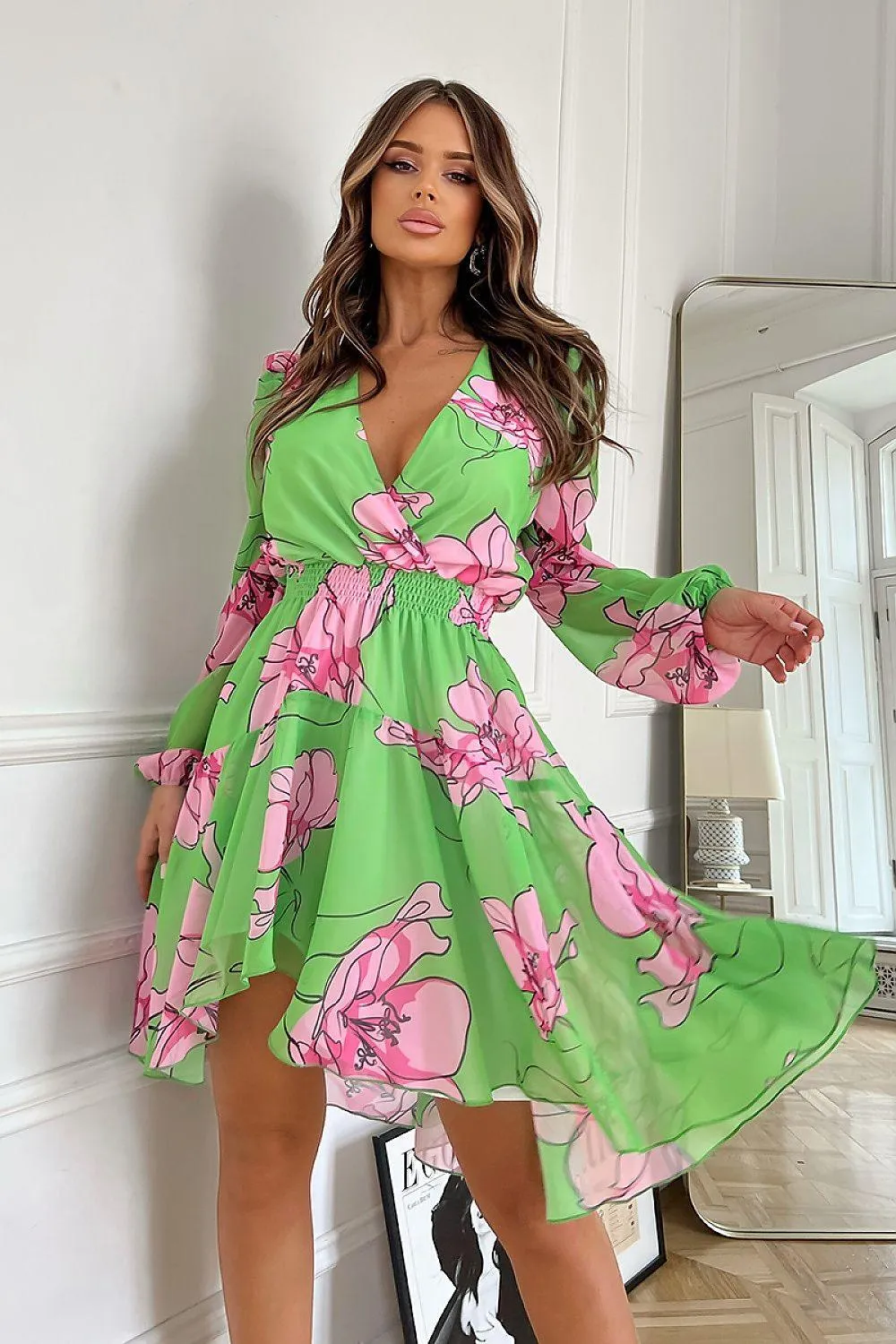 Chiffon Floral Elegance Day Dress