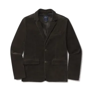 Corduroy Stretch Slim Fit Blazer - Dark Olive