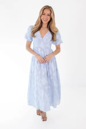Dancing In The Rain Midi Dress - Blue