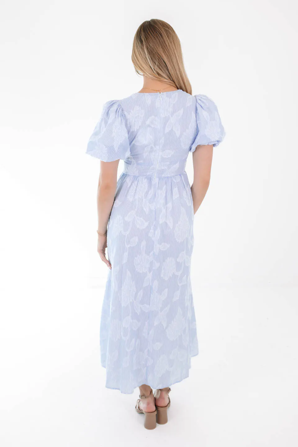 Dancing In The Rain Midi Dress - Blue
