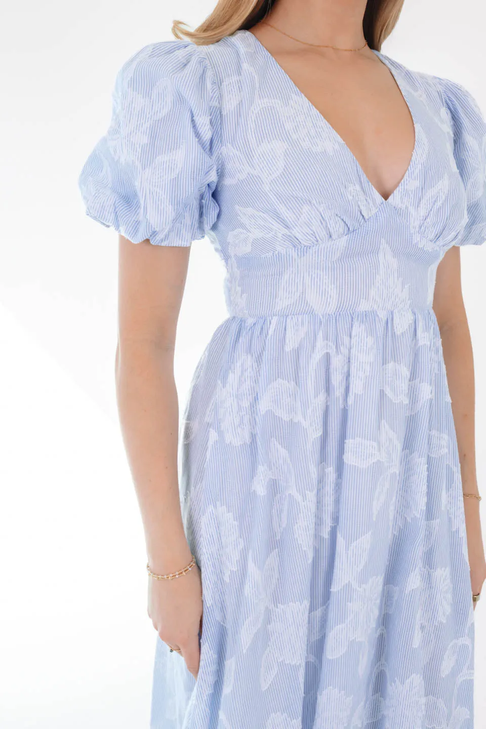 Dancing In The Rain Midi Dress - Blue