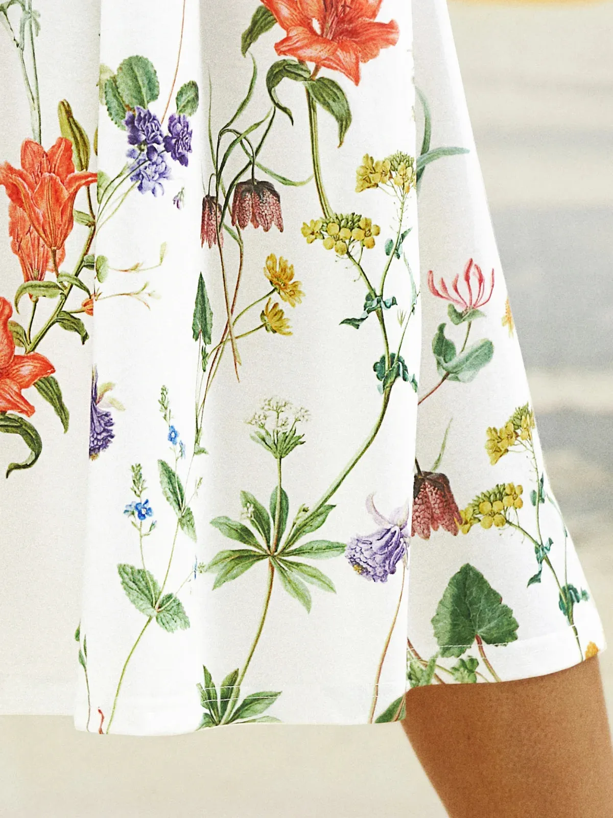 Floral Loose Short Sleeve H-Line Casual Dress
