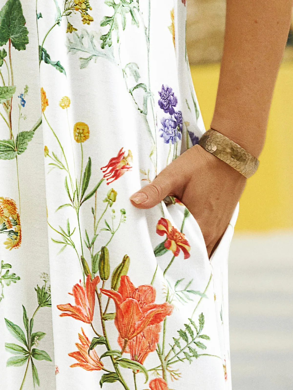 Floral Loose Short Sleeve H-Line Casual Dress