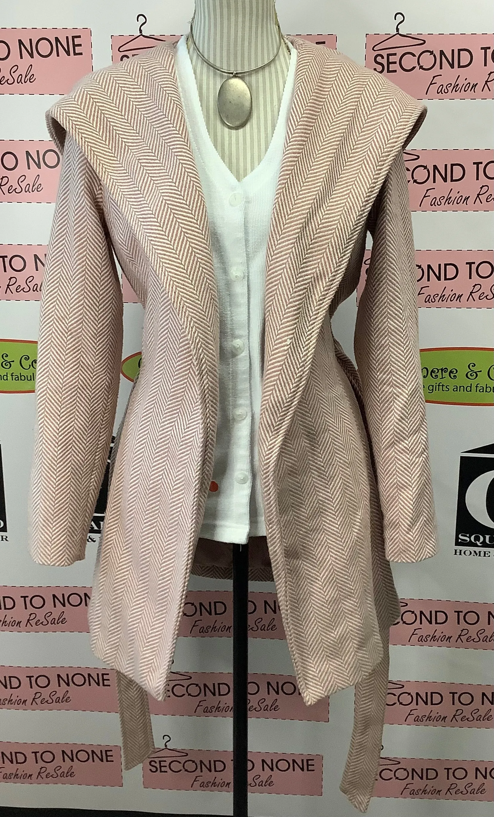 Forever 21 Pink Chevron Wrap Coat (S)