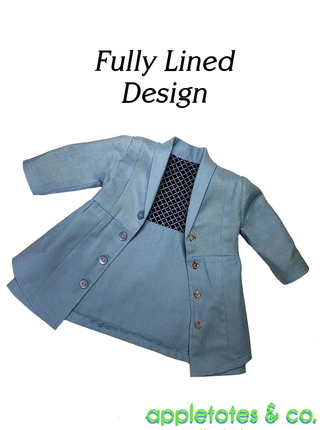 Geneva Swing Coat 18 Inch Doll Sewing Pattern