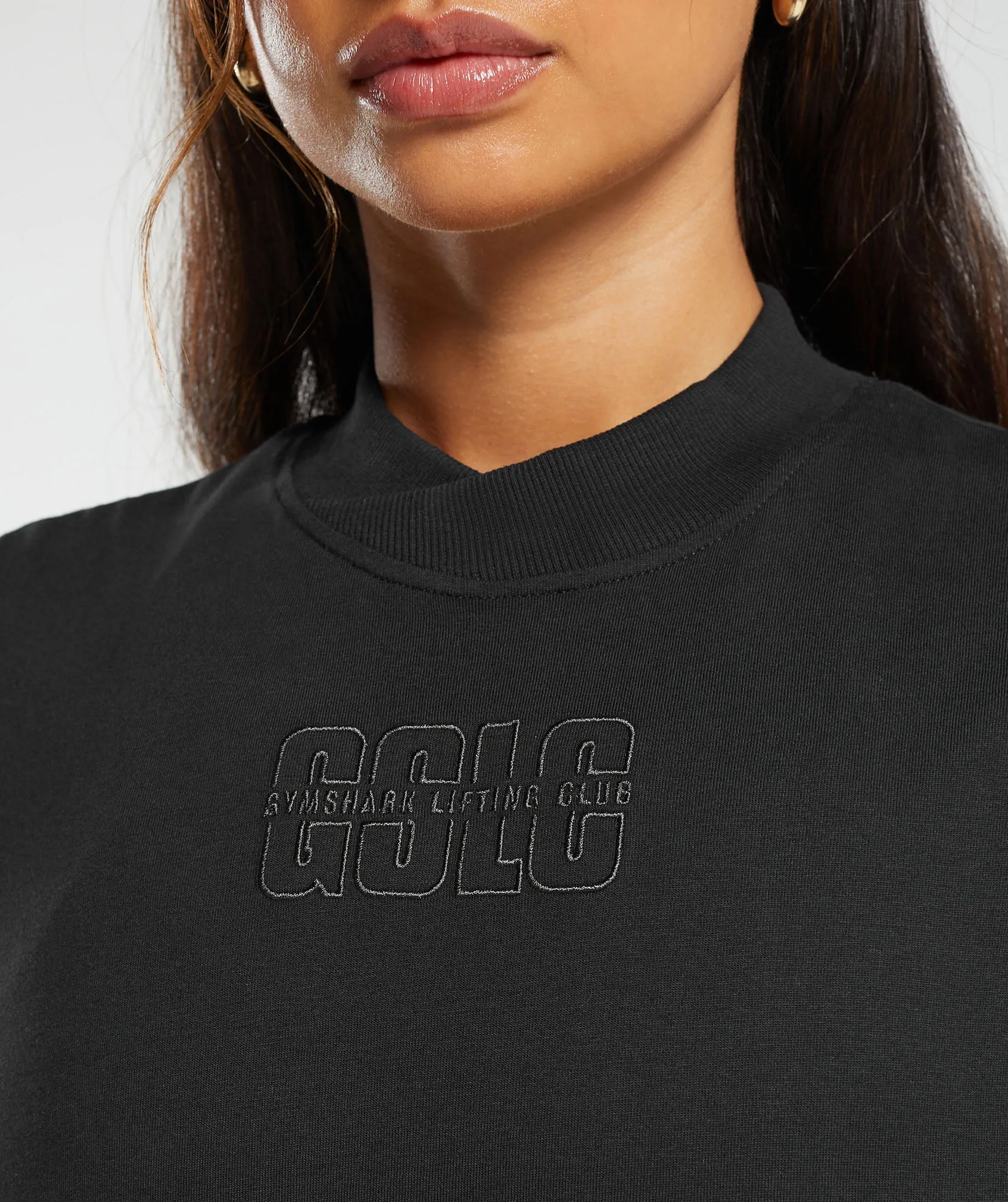 Gymshark Outline Oversized Top - Black