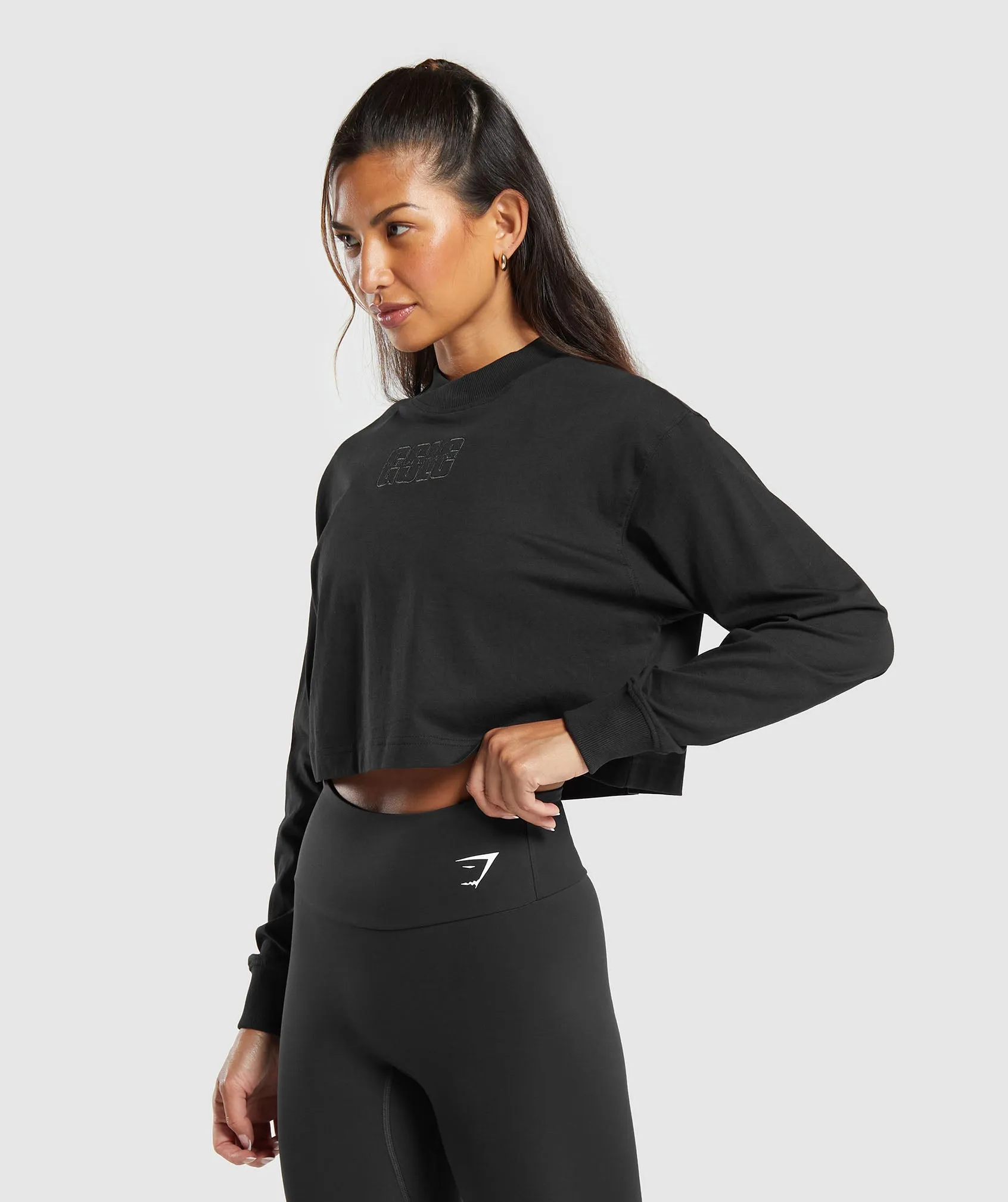 Gymshark Outline Oversized Top - Black