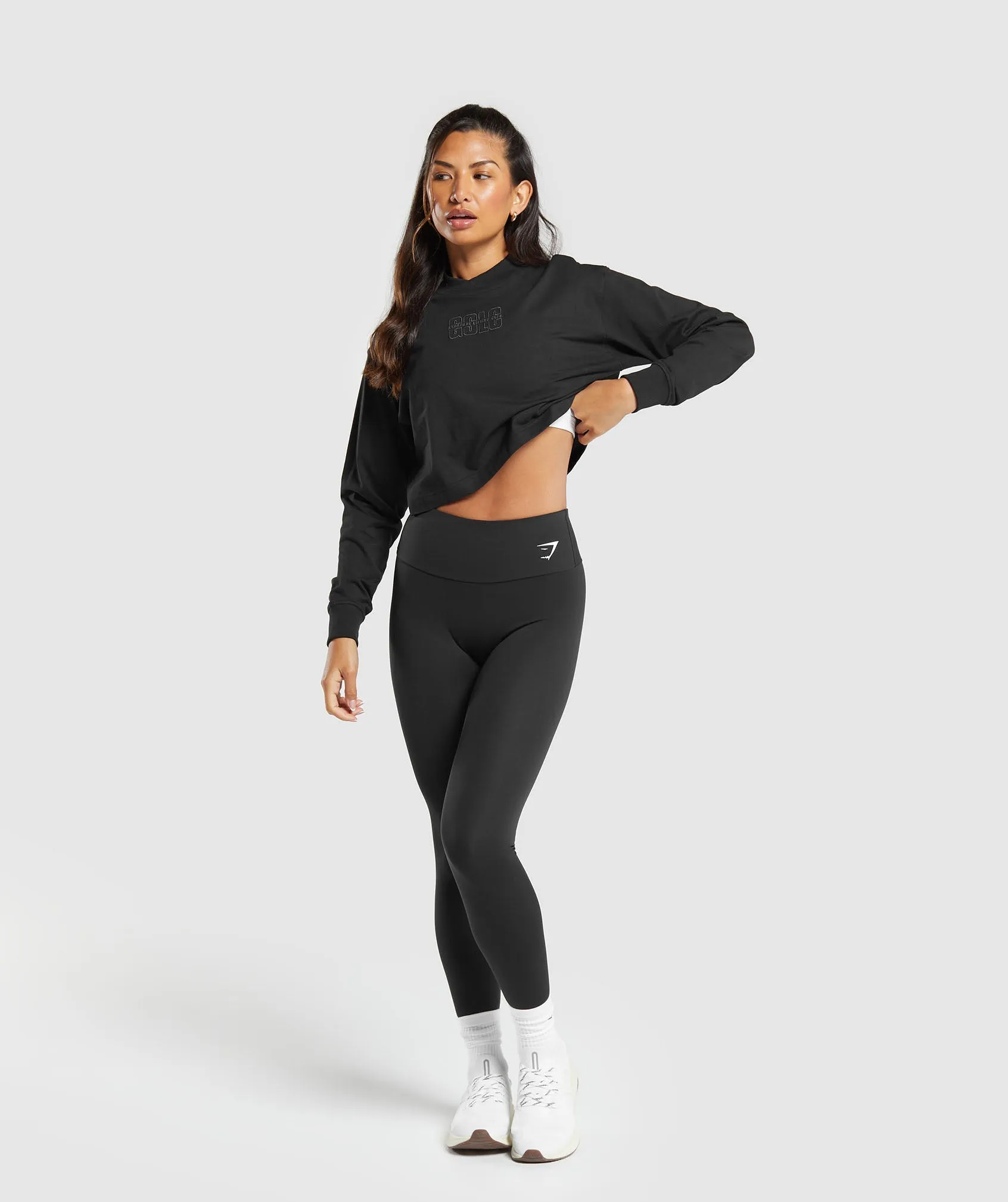 Gymshark Outline Oversized Top - Black