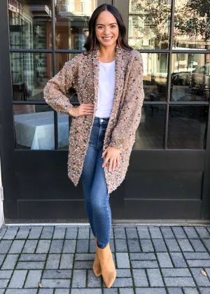 Henderson Confetti Long Cardigan - Mocha