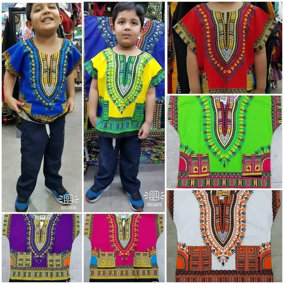 Kids African Dashiki Tops- Unisex
