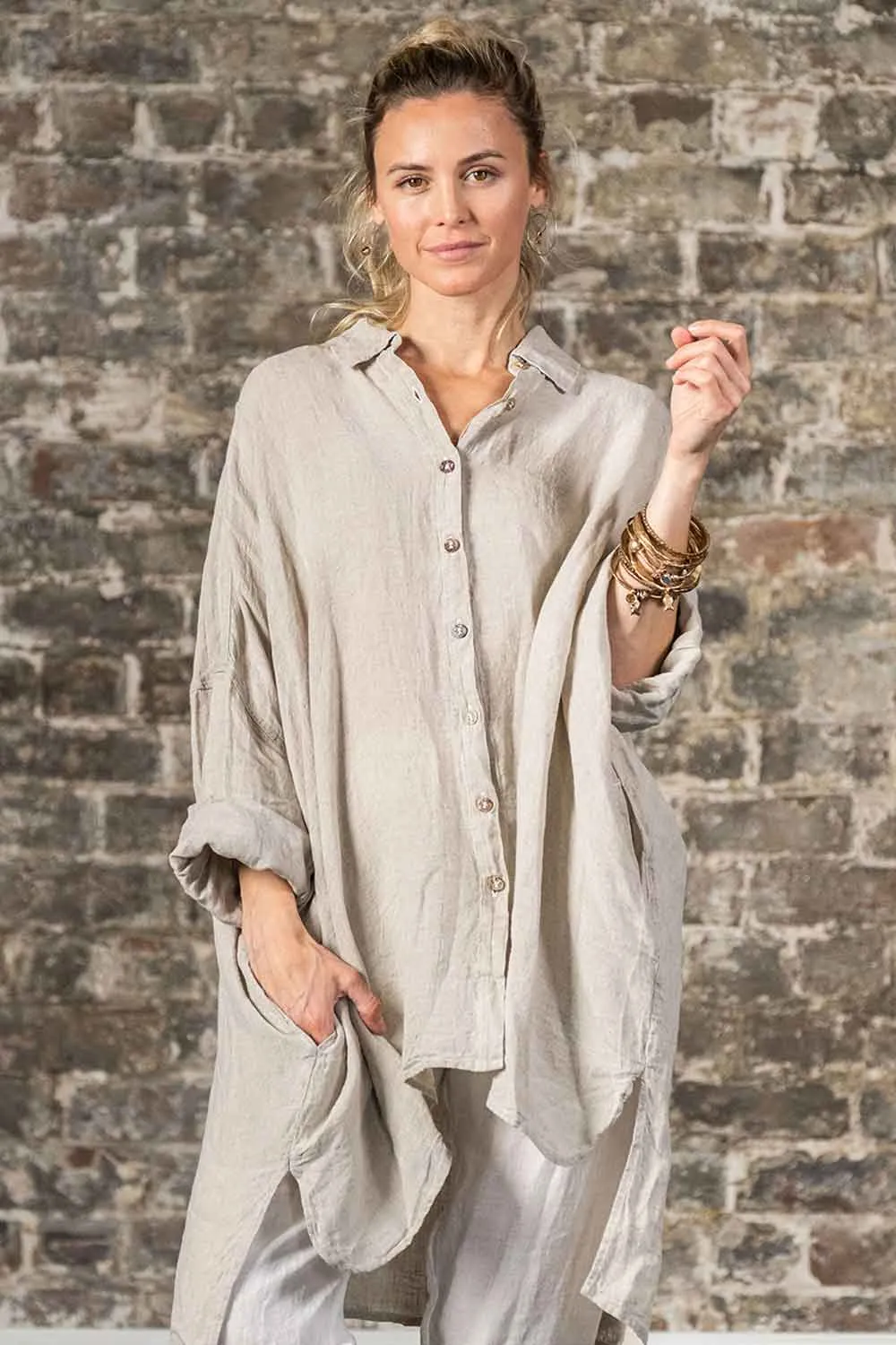 LA BOTTEGA DI BRUNELLA CAMICIA RICCIONE BATTISTA NATURALE