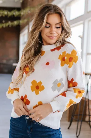 Laura Flower Knit Sweater | DROPSHIP