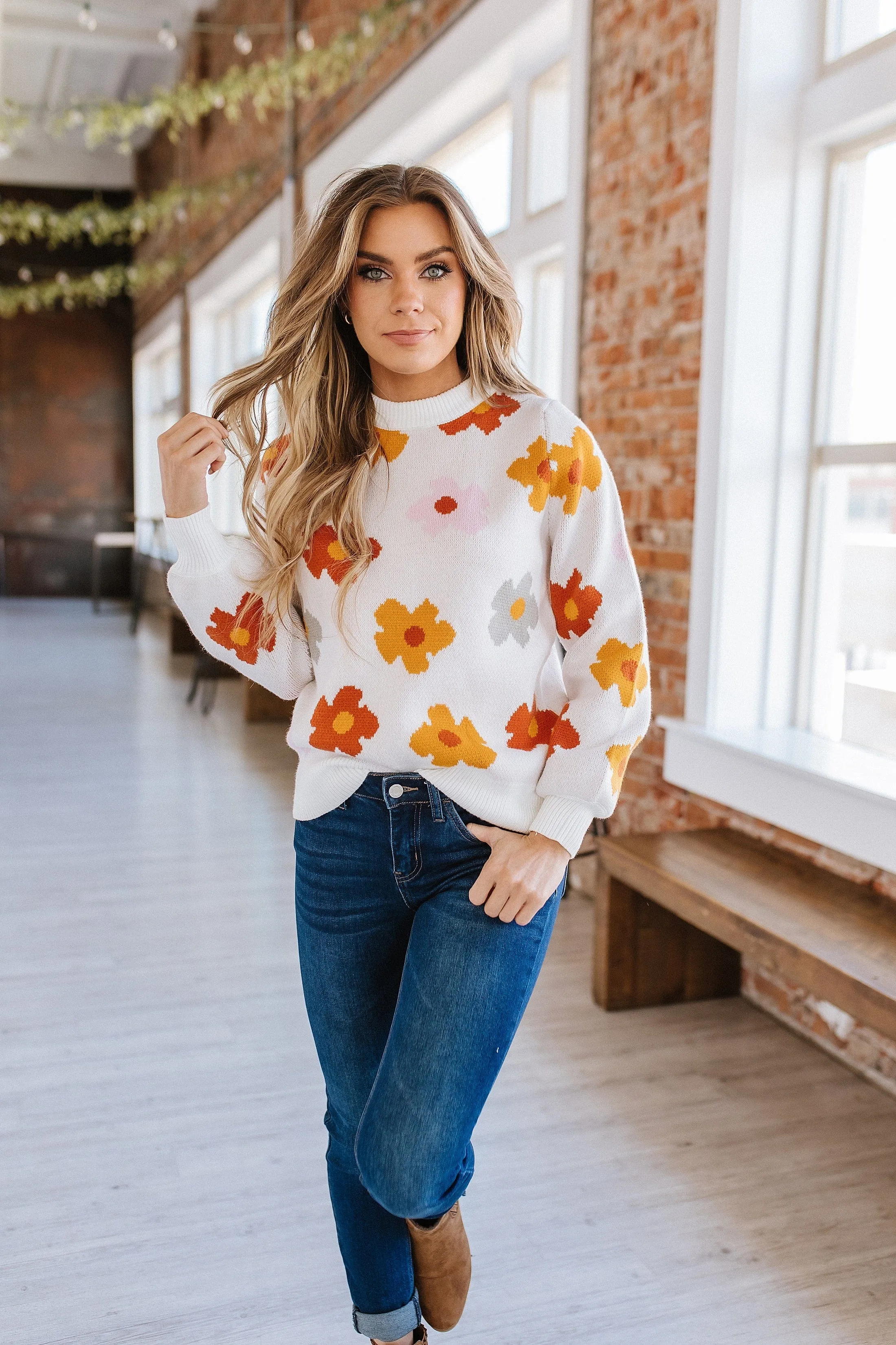 Laura Flower Knit Sweater | DROPSHIP