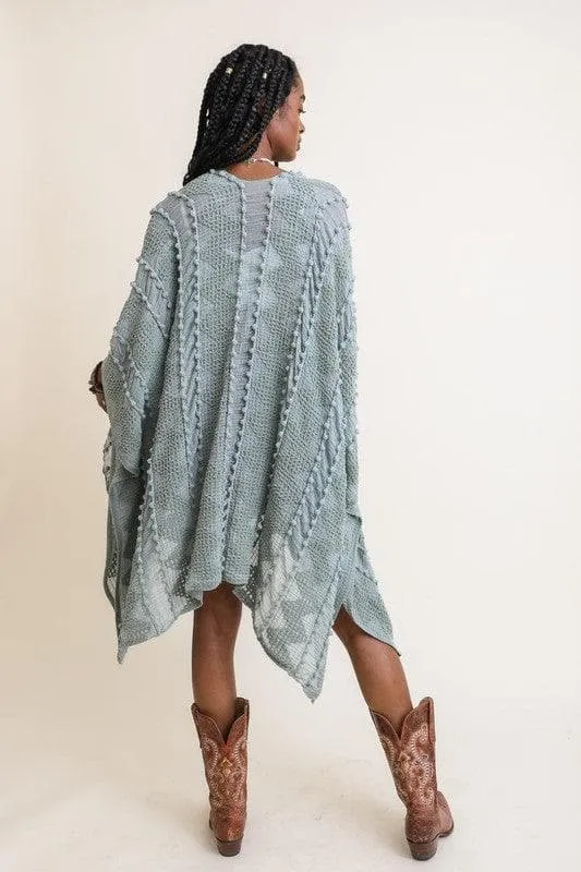 Leto Accessories Embroidered Zig Zag Soft Kimono