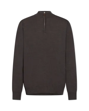 Light Gauge High Neck Quarter-Zip Sweater