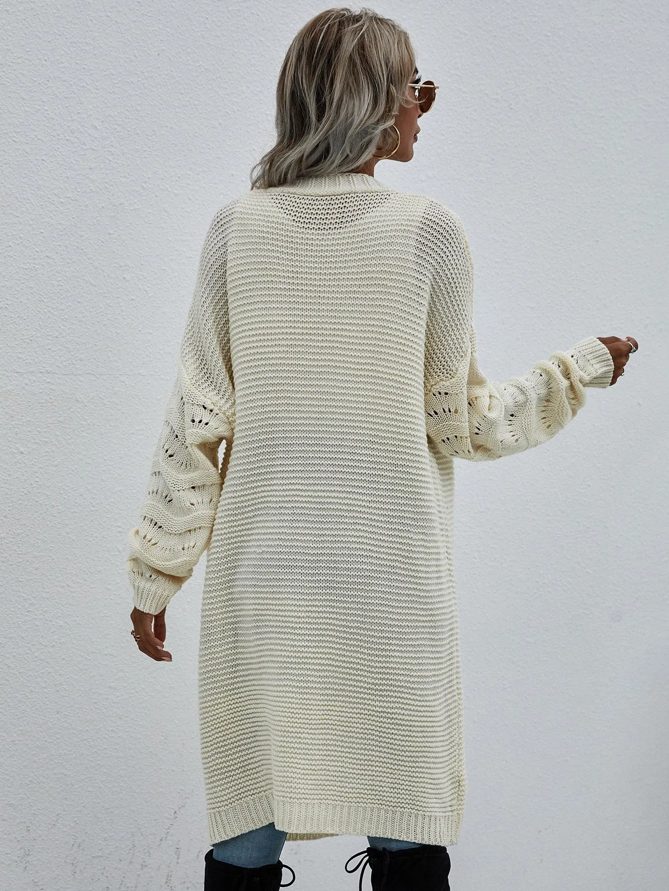 Long Cardigan Solid Color Fashion Sweater