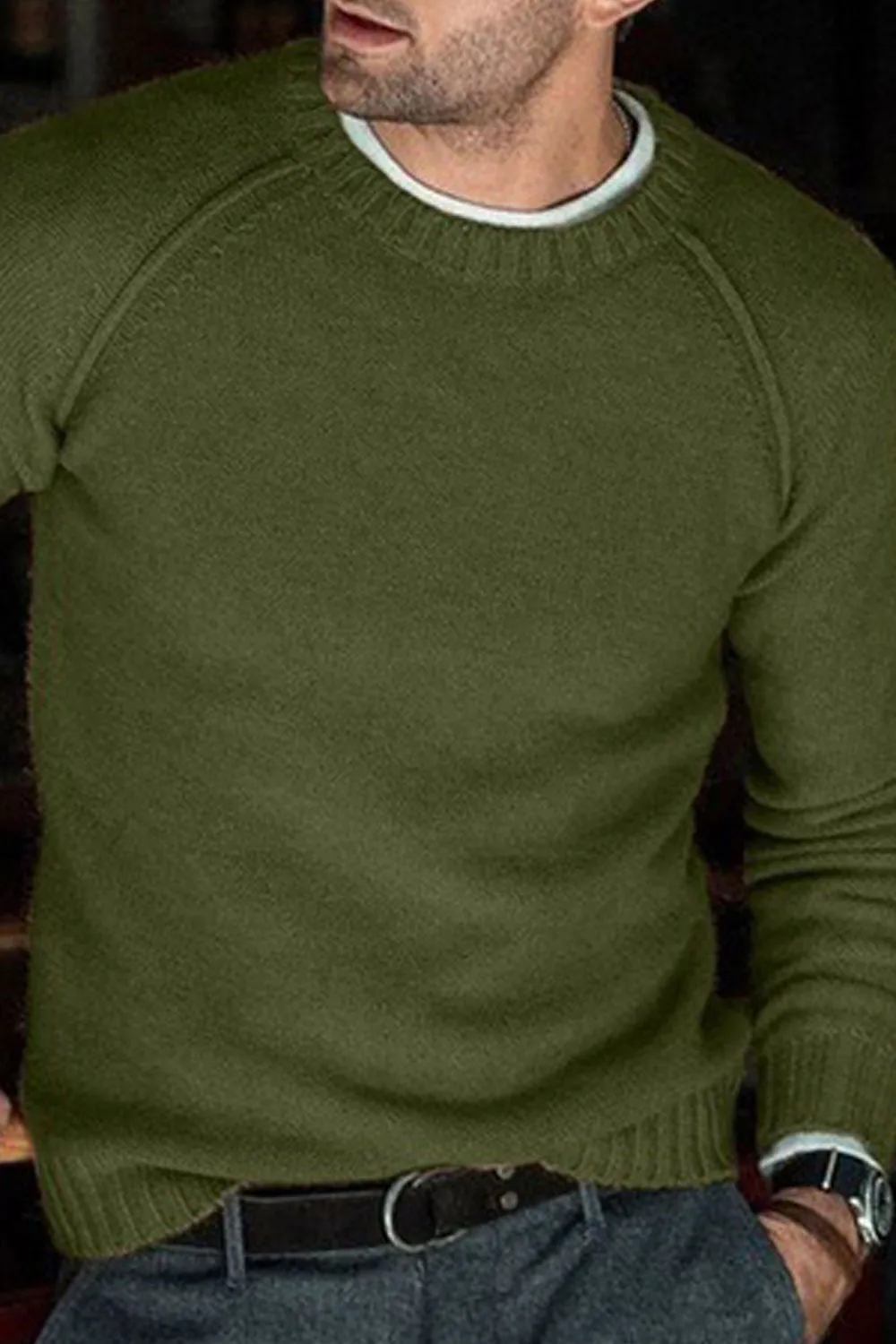 Men Warmth Feel Round Neck Thick Winter Sweater - MST88392
