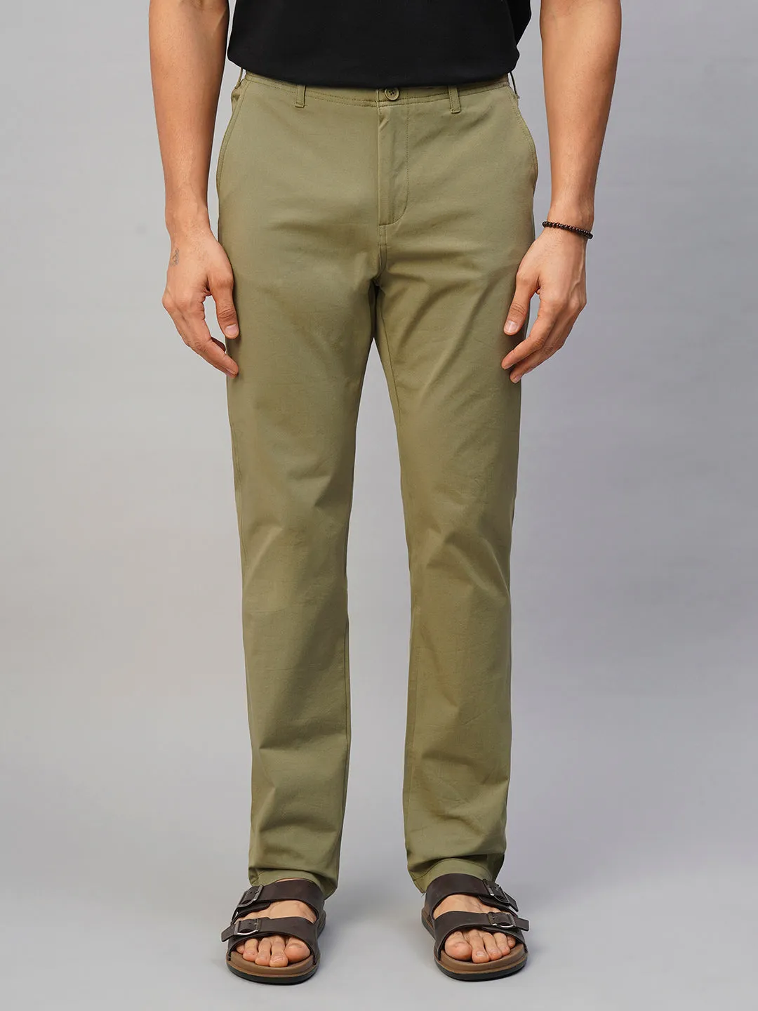 Men's 4 Way Stretch Olive Slim Fit Pants
