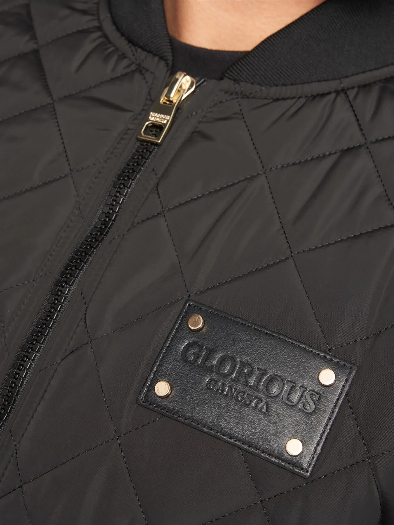 Mens Moritzio Quilted Bomber Jacket Black