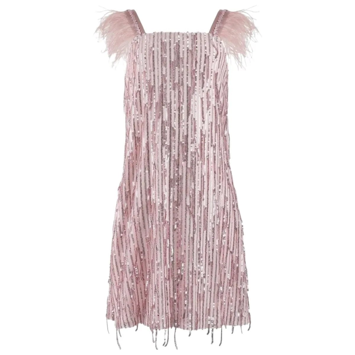 MILA SEQUIN FEATHER DRESS