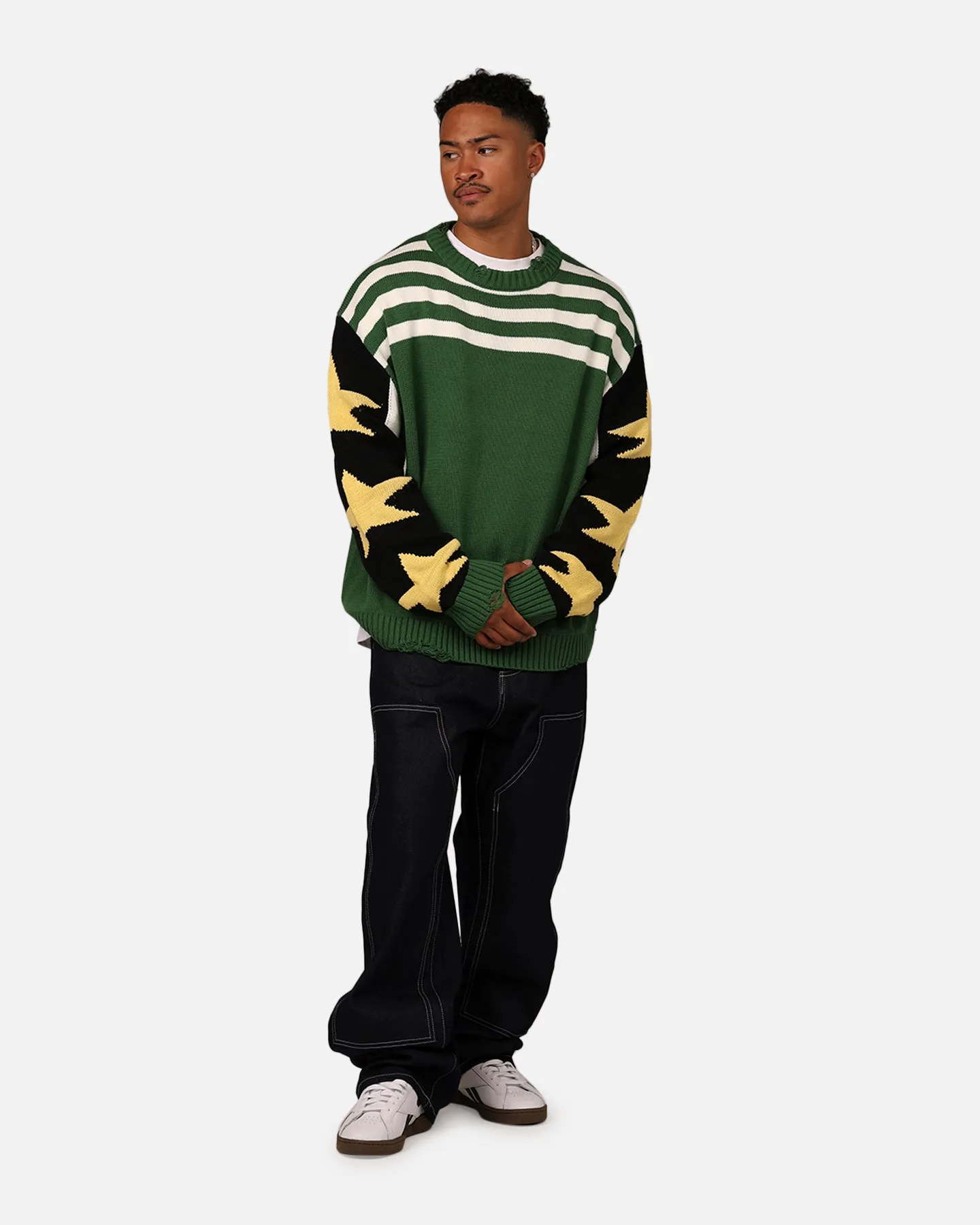 MNML Belly Knit Distressed Crewneck Sweater Multi