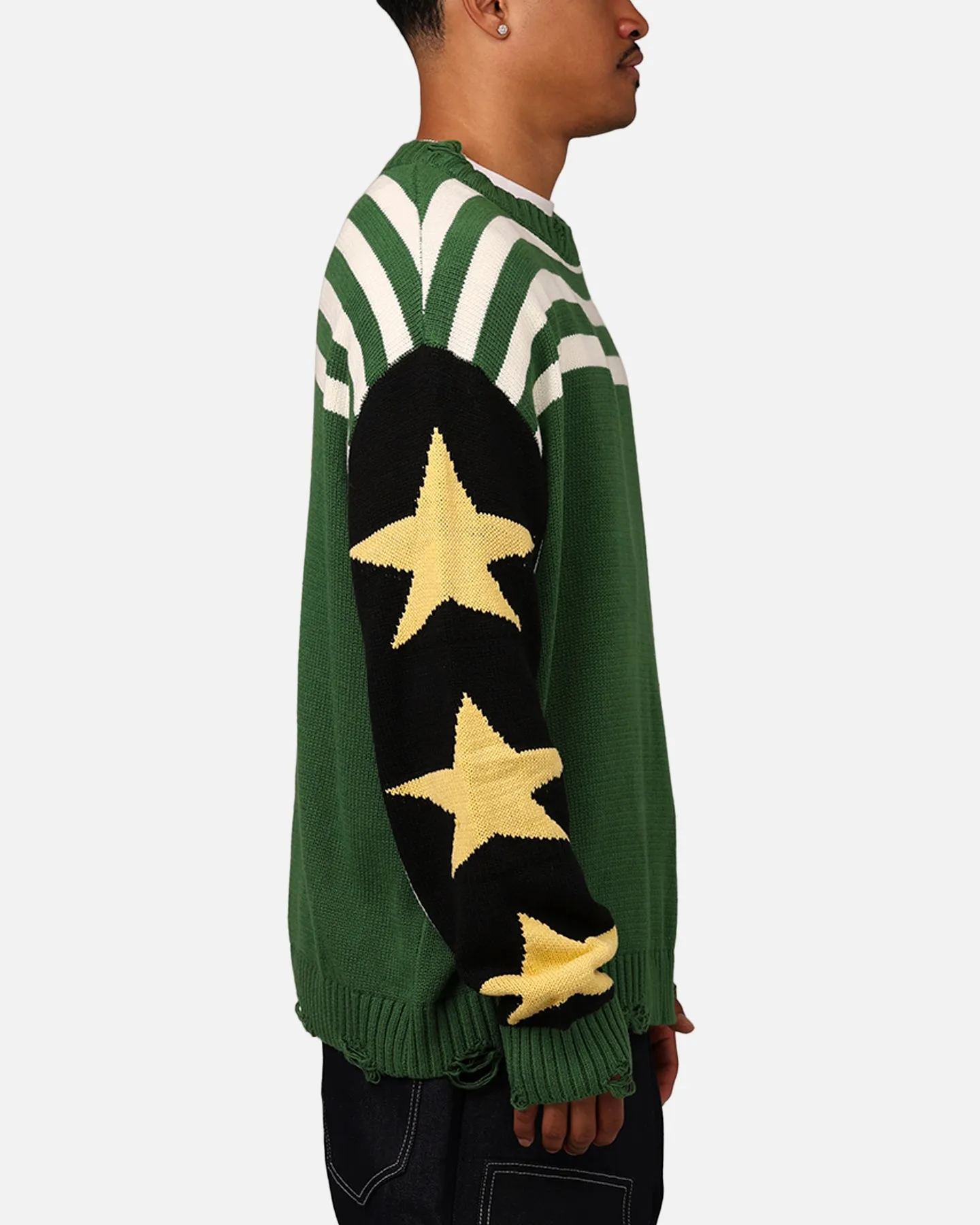 MNML Belly Knit Distressed Crewneck Sweater Multi