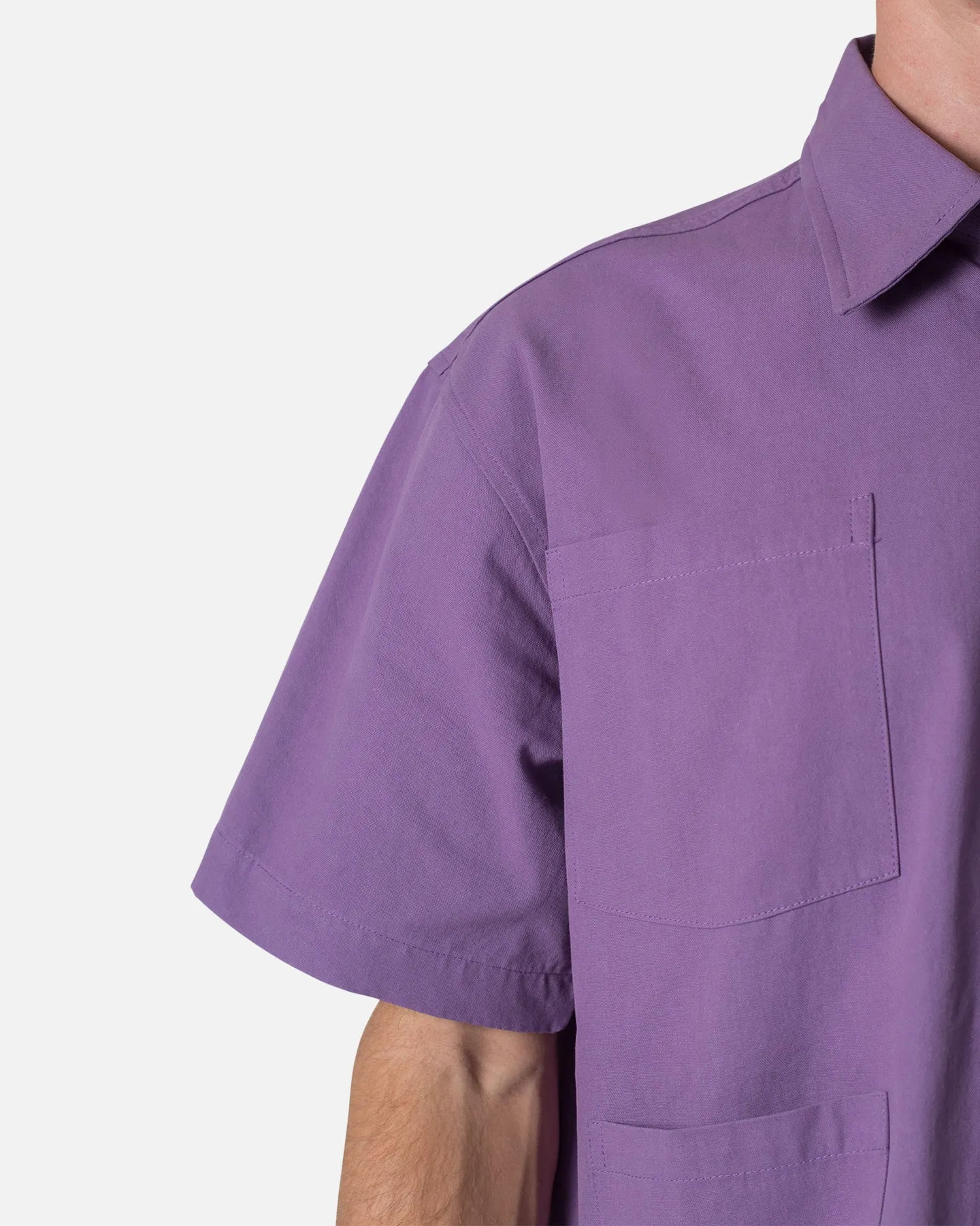 MNML Collared Button Up Shirt Purple
