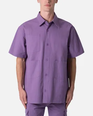 MNML Collared Button Up Shirt Purple