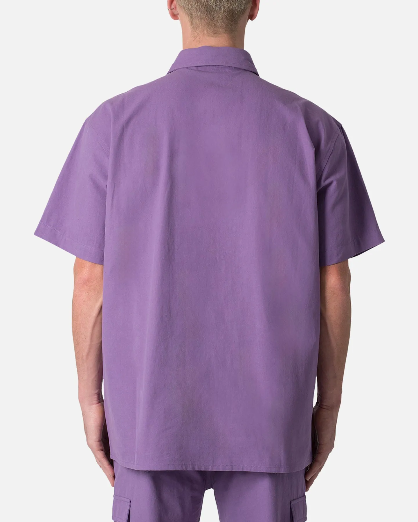 MNML Collared Button Up Shirt Purple