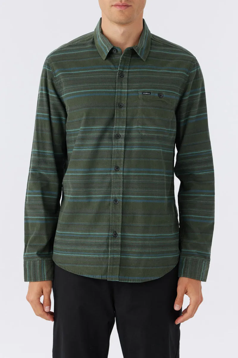 O'Neill Caruso Stripe Cord L/S Shirt-Dark Olive