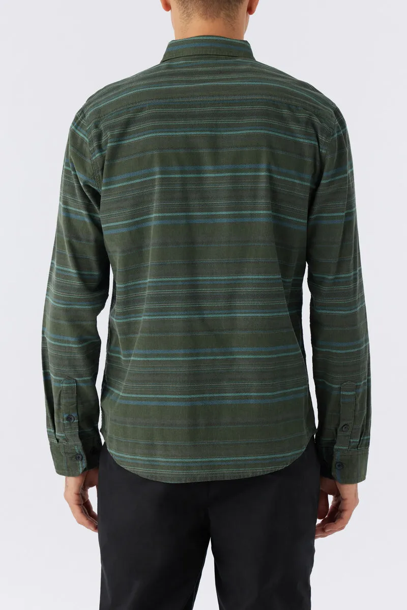 O'Neill Caruso Stripe Cord L/S Shirt-Dark Olive
